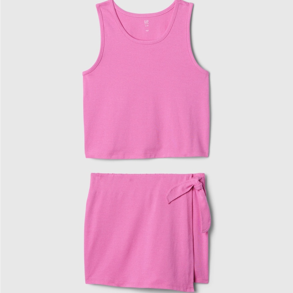 Girls Gap Pink Cotton Skort 2 Piece Matching Set NWT